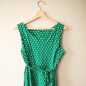 green polka dot dress